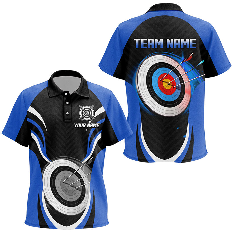 Blue Archery Jerseys Personalized Archery 3d Target Custom Kid Polo Shirts, Best Archery Outfits TDM1017