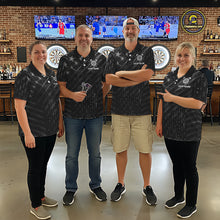 Load image into Gallery viewer, Black US Flag Dartboard Fire Darts Shirt For Men Custom Darts Jersey Team Polo &amp; 1/4 Zip TDM5978