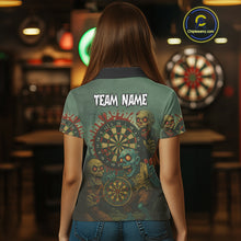 Load image into Gallery viewer, Funny Zombie Darts Shirt For Women Custom Darts Jerseys Team Polo &amp; Quarter Zip, Darts Gifts TDM4282