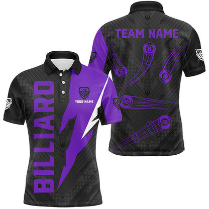 Personalized Billiard Tournament Jerseys For Men, Best 8 Ball Pool Billiard Shirts For Team |Purple TDM2403