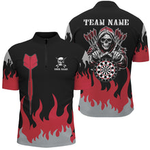Load image into Gallery viewer, Personalized Dart Arrow And Flame Pattern Custom Men Dart Shirts, Grim Reaper  Dart Jerseys TDM2884