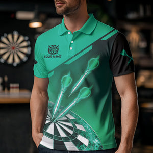 Turquoise Darts Jersey For Men Custom Darts Team Shirt With Pocket Option TDM3519
