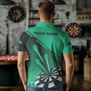Turquoise Darts Jersey For Men Custom Darts Team Shirt With Pocket Option TDM3519