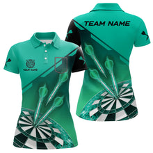 Load image into Gallery viewer, Turquoise Darts Jersey For Women Custom Darts Team Shirt With Pocket Option TDM3519