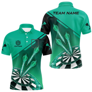Turquoise Darts Jersey For Men Custom Darts Team Shirt With Pocket Option TDM3519