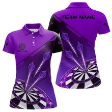 Load image into Gallery viewer, Purple Darts Jersey For Women Custom Darts Team Shirt With Pocket Option TDM3520