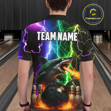 Load image into Gallery viewer, Colorful Lightning Shark Bowling Jersey For Men Custom Bowling Shirt Team Polo &amp; Quarter Zip TDM5988