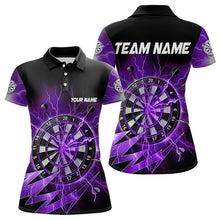 Load image into Gallery viewer, Personalized Purple Dartboard Thunder Storm Lighting Dart Shirts For Women Custom Team Dart Jerseys TDM3811