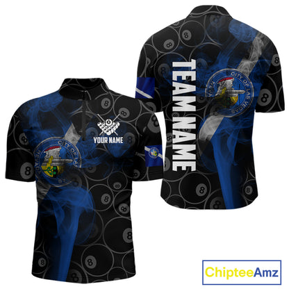 Personalized Las Vegas Flag Smoke Billiard Shirt For Men Custom 8 Ball Pool Team Jerseys TDM4287