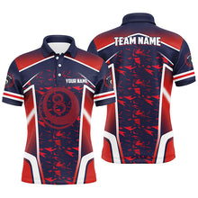 Load image into Gallery viewer, Personalized Name Red 8 Ball Pool Abstract 3D Billiard Shirts For Men Team League Billiard Jerseys TDM2145