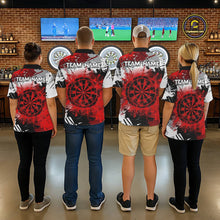 Load image into Gallery viewer, Red Grunge Paint Splash Dart Shirts For Women Custom Darts Jersey Team Polo &amp; Quarter Zip TDM5352