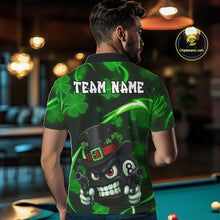 Load image into Gallery viewer, Personalized St Patrick Day 8 Ball Billiard Shirt For Men, Funny Shamrock Luckiest Billiard Jersey TDM5357