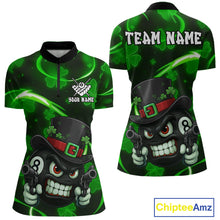 Load image into Gallery viewer, Personalized St Patrick Day 8 Ball Billiard Shirt For Women, Funny Shamrock Luckiest Billiard Jersey TDM5357