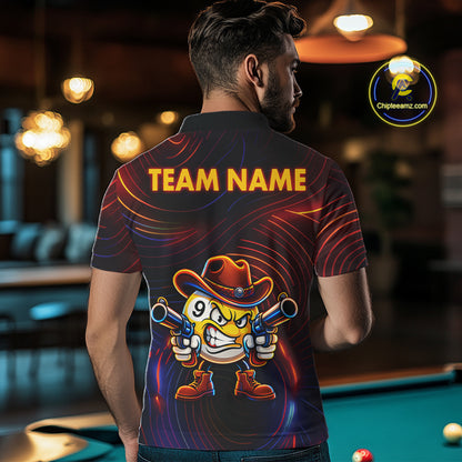 Funny Neon 9 Ball Billiard Shirt For Men Custom Pool Team Shirt, Billiard Jersey Polo & 1/4 Zip TDM6248