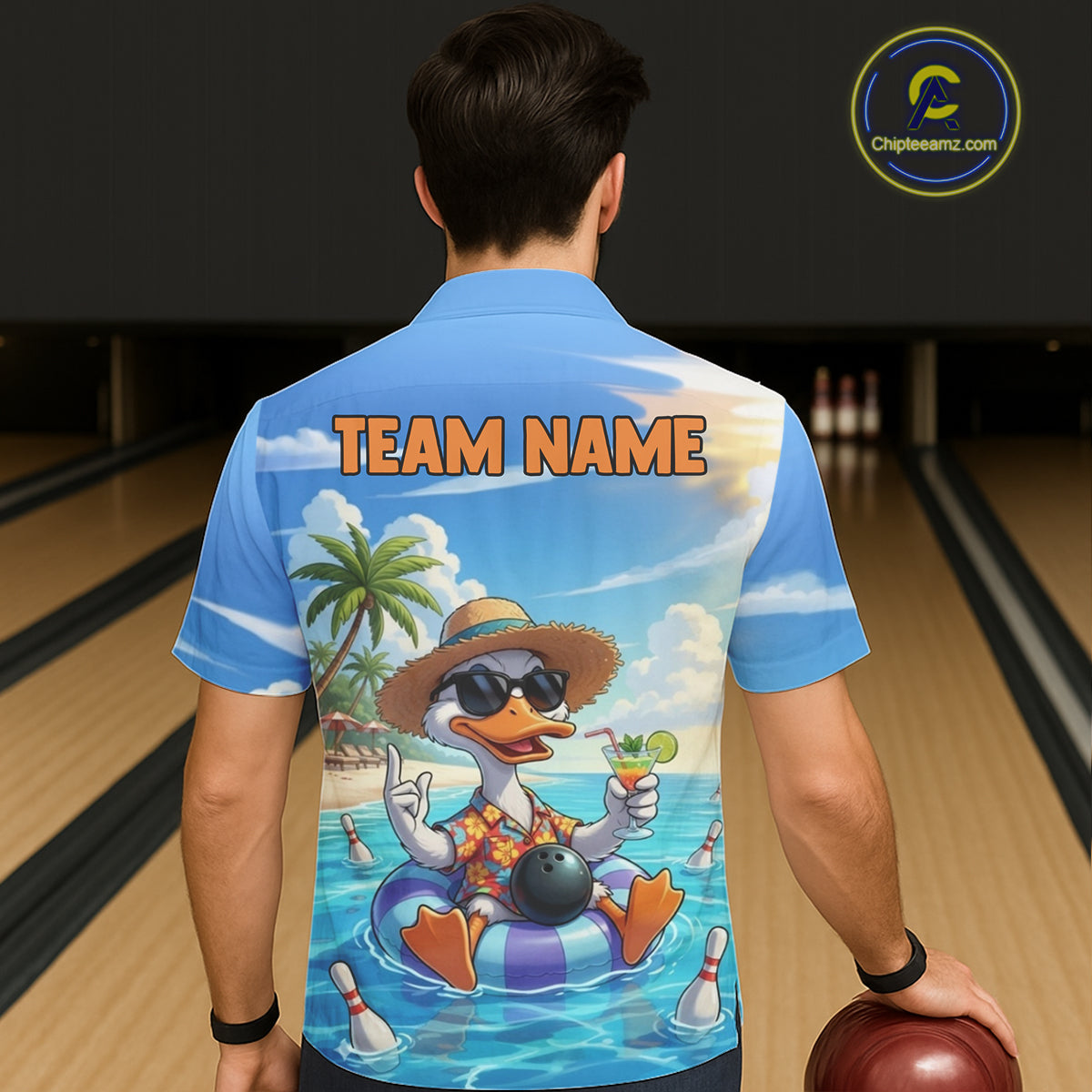 Funny Duck Bowling Hawaiian Shirt For Men And Women Custom Tropical Beach Bowling Shirt Team TDM6459