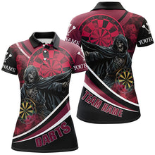 Load image into Gallery viewer, Grim Reaper Red Darts Jersey Women Polo &amp; Quarter-Zip Shirts Custom Team League Darts Shirts TDM1727