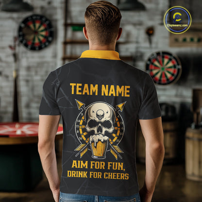 Funny Darts And Beer Aim For Fun Drink For Cheer Custom Men Darts Shirts, Drinking Darts Jerseys TDM2657