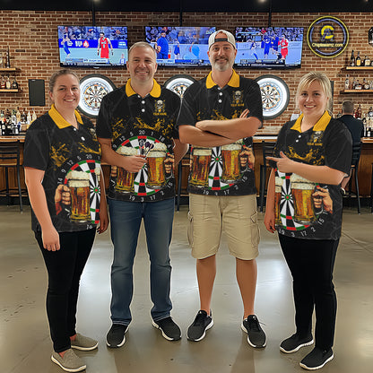 Funny Darts And Beer Aim For Fun Drink For Cheer Custom Men Darts Shirts, Drinking Darts Jerseys TDM2657