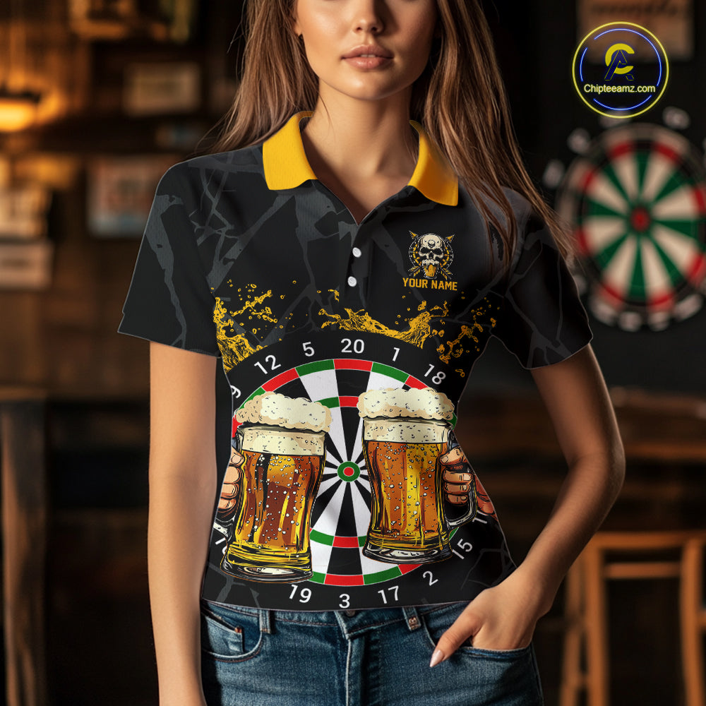 Funny Darts And Beer Aim For Fun Drink For Cheer Custom Women Darts Shirts, Drinking Darts Jerseys TDM2657