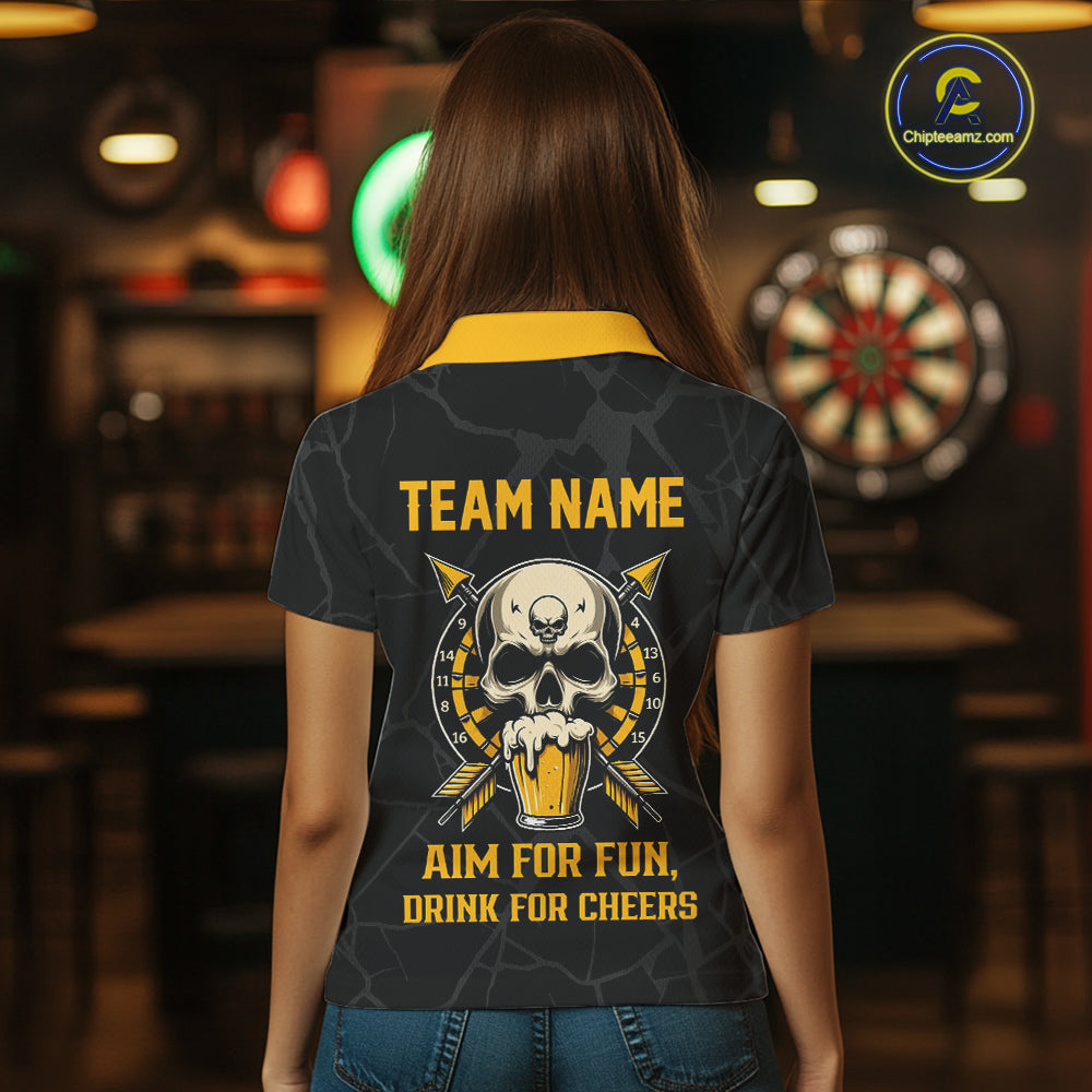 Funny Darts And Beer Aim For Fun Drink For Cheer Custom Women Darts Shirts, Drinking Darts Jerseys TDM2657