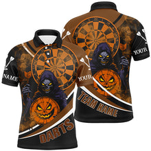 Load image into Gallery viewer, Grim Reaper Funny Dartboard Face Custom Halloween Orange Dart Shirts,  Halloween Dart Jersey TDM2664