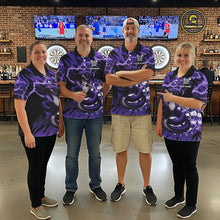 Load image into Gallery viewer, Custom Purple Dartboard Cobra Snake Lightning Darts Shirt For Women, Dart Team Jersey Polo &amp; 1/4 Zip TDM6016