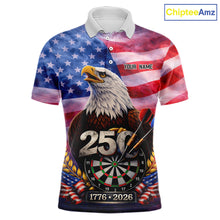 Load image into Gallery viewer, 250 Years Of Freedom Eagle Darts Shirt For Men Custom Patriotic American Flag Darts Team Jersey TDM6017