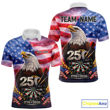 Load image into Gallery viewer, 250 Years Of Freedom Eagle Darts Shirt For Men Custom Patriotic American Flag Darts Team Jersey TDM6017
