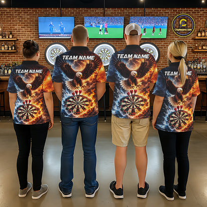 Personalized Eagle Water Fire Darts Shirt For Women, Lightning Darts Jersey Team Polo & 1/4 Zip TDM6019