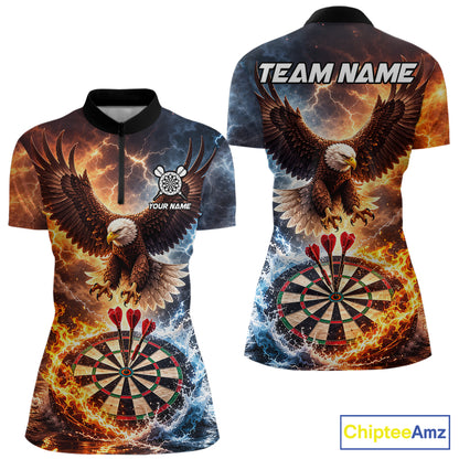 Personalized Eagle Water Fire Darts Shirt For Women, Lightning Darts Jersey Team Polo & 1/4 Zip TDM6019