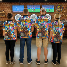 Load image into Gallery viewer, Funny Bull Colorful Graffiti Darts Shirt For Women Custom Darts Team Jersey Polo &amp; 1/4 Zip TDM6465