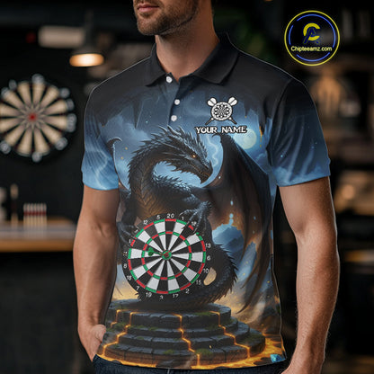 Personalized Dragon Darts Shirt For Men Custom Darts League Shirt Team Jersey Polo & Quarter Zip TDM4737
