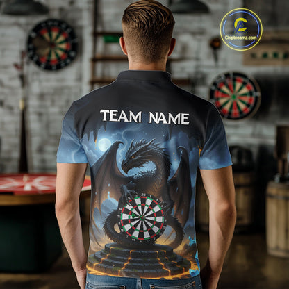 Personalized Dragon Darts Shirt For Men Custom Darts League Shirt Team Jersey Polo & Quarter Zip TDM4737