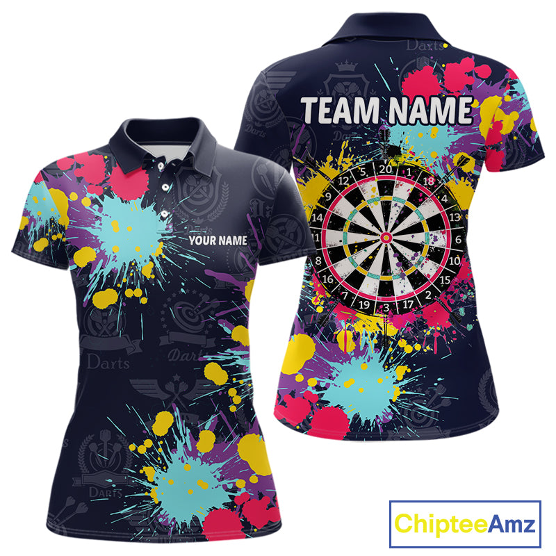 Colorful Paint Custom Dart Shirt With Pocket Option For Women, Darts Jersey TDM4133