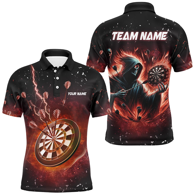 Personalized  Grim Reaper Fire Dart Shirts For Men Custom Darts League Team Jerseys TDM2918