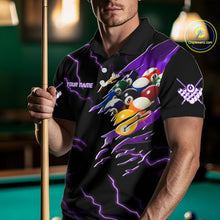 Load image into Gallery viewer, Purple 8 Ball Lightning Thunder Cobra Snake Billiard Shirt For Men Custom Pool Team Jersey TDM5875