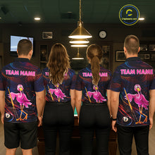 Load image into Gallery viewer, Funny Neon Flamingo 8 Ball Pool Billiard Shirt For Men Custom Billiard Team Jersey Polo &amp; 1/4 Zip TDM6256