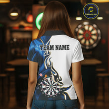 Load image into Gallery viewer, Personalized Blue Flaming Darts Jersey For Women Custom Darts Team Shirts Polo &amp; Quarter Zip TDM4512