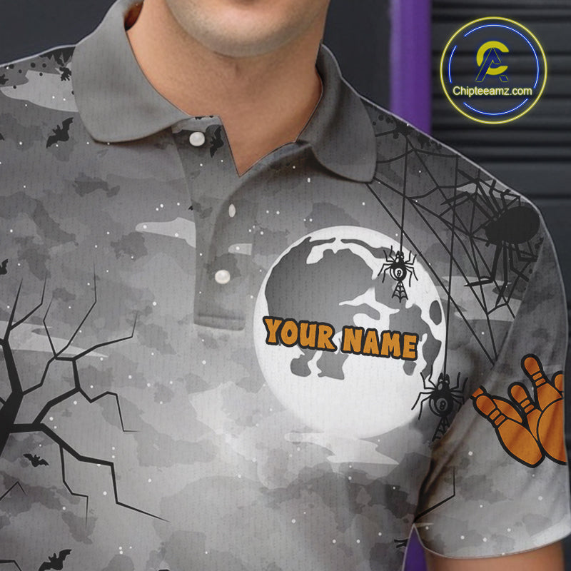 Funny Bowling Halloween Shirt For Men Custom Halloween Bowling Jersey Team Polo & 1/4 Zip TDM4949