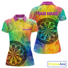Load image into Gallery viewer, Personalized Funny Colorful Dart Shirt Polo &amp; 1/4 Zip For Women Custom Dart Jerseys Team Outfit TDM3844