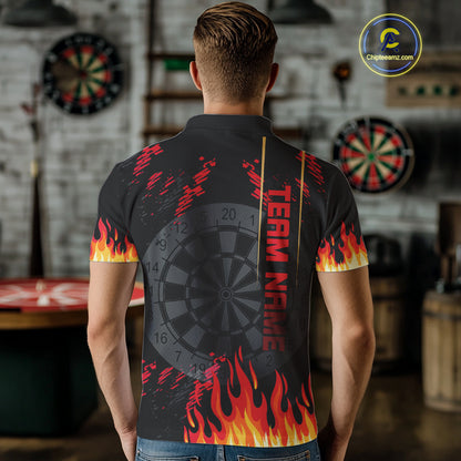 Red Black Dragon Dartboards Custom Flame Dart Shirts For Men, Dart Team Jerseys NYN0081