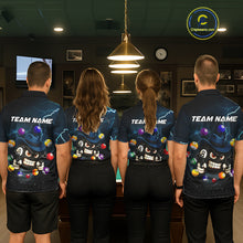 Load image into Gallery viewer, Blue Funny 8 Ball Pool Billiard Shirt For Women Custom Thunder Lightning Billiard Team Jersey TDM5397