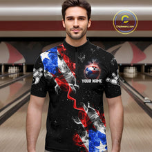 Load image into Gallery viewer, Personalize Puerto Rico Flag Smoke Bowling Shirt For Men Custom Patriotic Bowling Team Jersey TDM6022