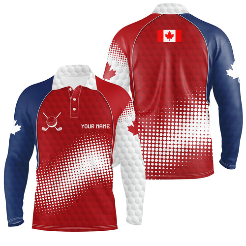Personalized Canada Mens Golf Polo Shirts Custom Canadian Patriotic Golf Shirts Gift For Men TDM1977