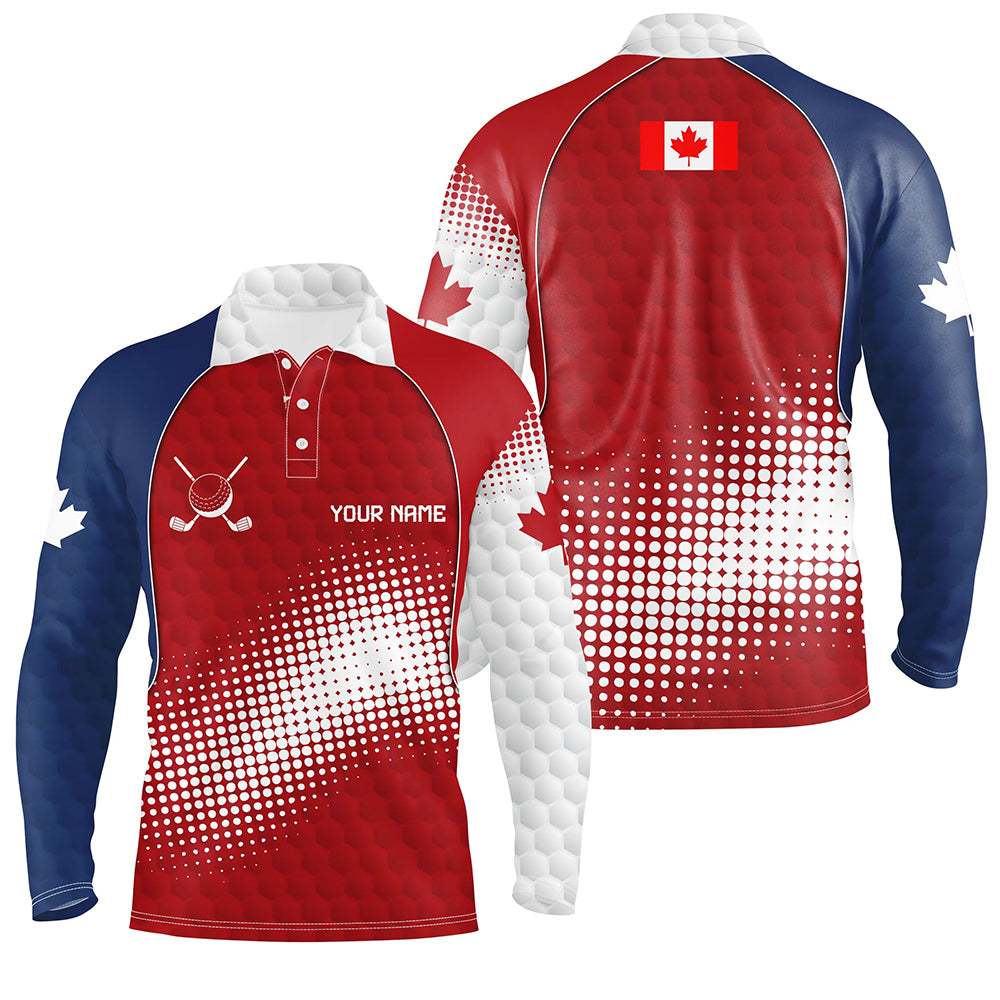 Personalized Canada Mens Golf Polo Shirts Custom Canadian Patriotic Golf Shirts Gift For Men TDM1977