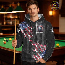 Load image into Gallery viewer, American Flag Smoke Billiard Hoodie For Men And Women Custom Patriotic 8 Ball Hoodie Team Jersey TDM5692