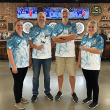 Load image into Gallery viewer, Personalized Blue Grunge Darts Jerseys For Women Custom Darts Team Shirts Polo &amp; Quarter Zip TDM5895