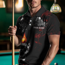 Load image into Gallery viewer, Personalized Red Smoke Skull Billiard Shirts For Men Custom Grim Reaper Billiard Jerseys TDM3869