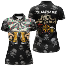 Load image into Gallery viewer, Darts And Beer That's Why I'm Here Custom Skull Darts Shirts For Women Best Drinking Darts Jerseys TDM1981