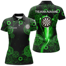 Load image into Gallery viewer, Green Darts Gearwheel Pattern Custom Dart Shirts For Women, Dart Jerseys Darts League Team Uniform TDM3187